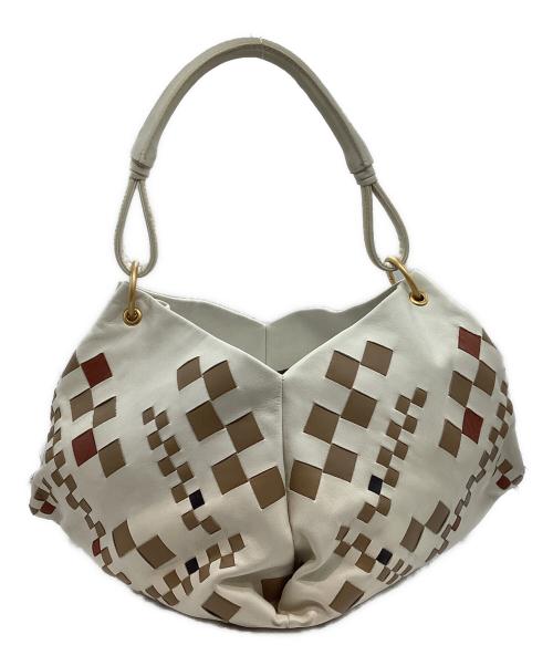 BOTTEGA VENETA（ボッテガベネタ）BOTTEGA VENETA (ボッテガベネタ) ワンショルダーバッグ ホワイトの古着・服飾アイテム