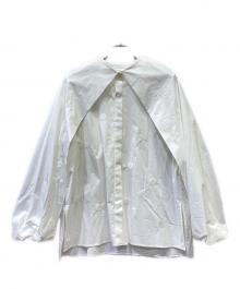 yori shirocon（ヨリ シロコン）の古着「ビッグサボンブラウス」｜ホワイト