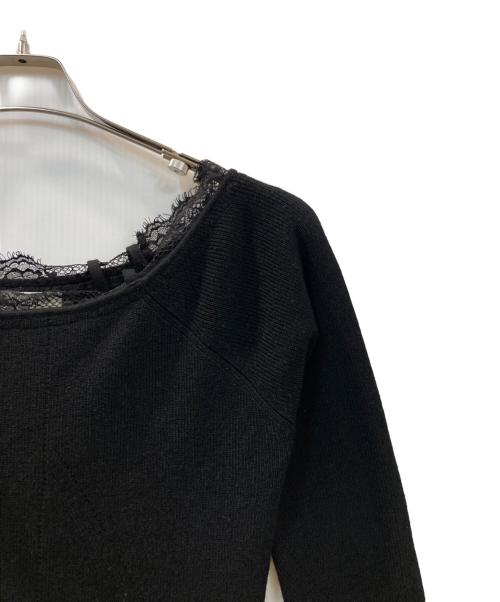 COCODEAL（ココディール）COCODEAL (ココディール) レースディティールオフショルニットワンピース ブラック サイズ:2の古着・服飾アイテム