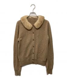 FOXEY（フォクシー）の古着「ミンクファー付カシミヤカーディガン」｜シナモン