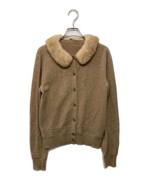 FOXEY（フォクシー）FOXEY (フォクシー) ミンクファー付カシミヤカーディガン シナモン サイズ:40の古着・服飾アイテム