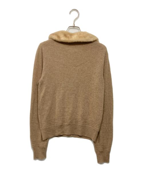 FOXEY（フォクシー）FOXEY (フォクシー) ミンクファー付カシミヤカーディガン シナモン サイズ:40の古着・服飾アイテム