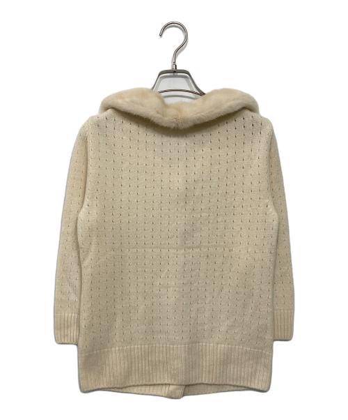 FOXEY（フォクシー）FOXEY (フォクシー) ミンクファー付カシミヤカーディガン アイボリー サイズ:40の古着・服飾アイテム