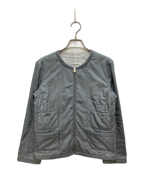 CHANEL（シャネル）CHANEL (シャネル) ジップジャケット グレー サイズ:38の古着・服飾アイテム