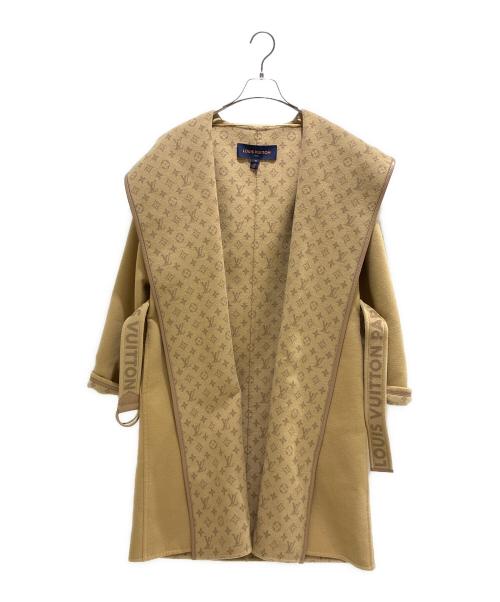 LOUIS VUITTON（ルイ ヴィトン）LOUIS VUITTON (ルイ ヴィトン) ベルテッドダブルフェイスフーディラップコート  ベージュ サイズ:38の古着・服飾アイテム
