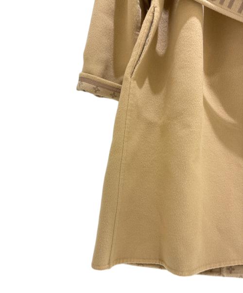 LOUIS VUITTON（ルイ ヴィトン）LOUIS VUITTON (ルイ ヴィトン) ベルテッドダブルフェイスフーディラップコート  ベージュ サイズ:38の古着・服飾アイテム