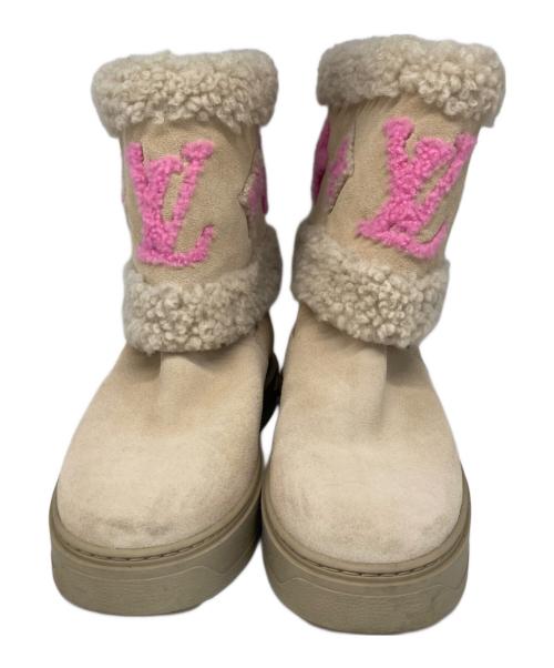 LOUIS VUITTON（ルイ ヴィトン）LOUIS VUITTON (ルイ ヴィトン) ムートンショートブーツ ベージュ サイズ:38の古着・服飾アイテム