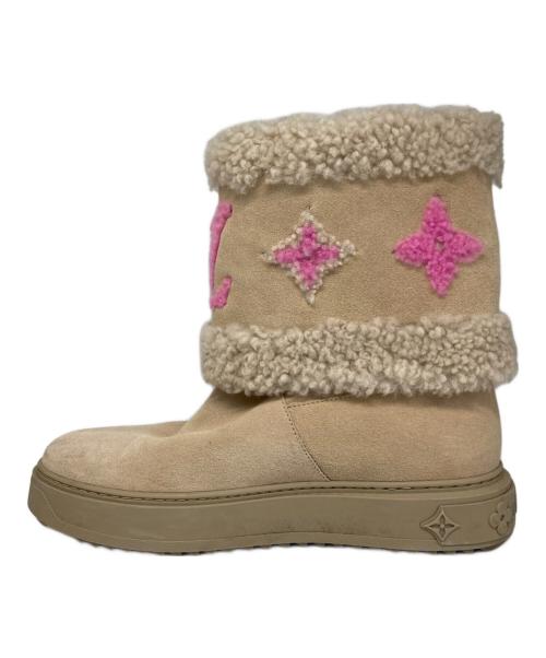 LOUIS VUITTON（ルイ ヴィトン）LOUIS VUITTON (ルイ ヴィトン) ムートンショートブーツ ベージュ サイズ:38の古着・服飾アイテム