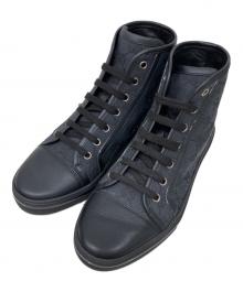 GUCCI（グッチ）の古着「GGハイカットスニーカー」｜ブラック