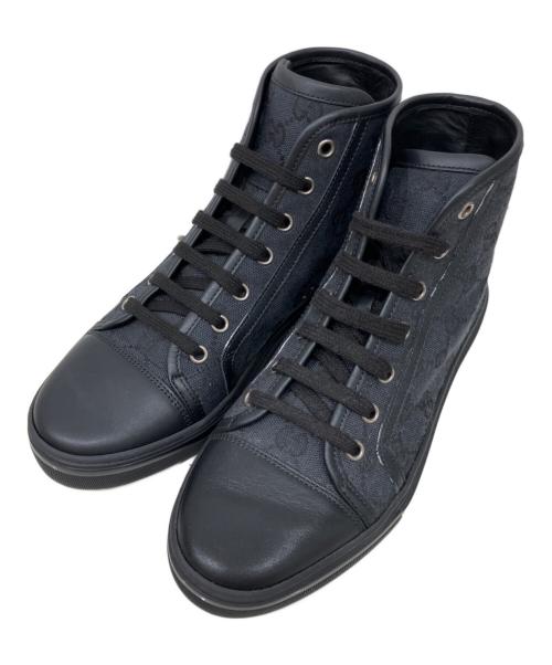 GUCCI（グッチ）GUCCI (グッチ) GGハイカットスニーカー ブラック サイズ:36 1/2の古着・服飾アイテム