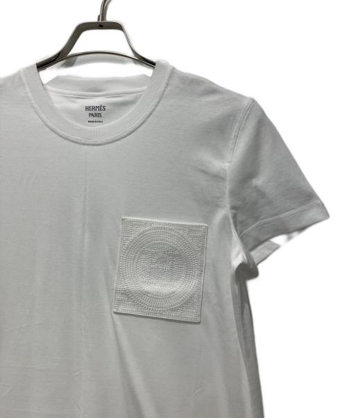 HERMES（エルメス）HERMES (エルメス) Hロゴ刺繍カットワンピース ホワイト サイズ:36の古着・服飾アイテム