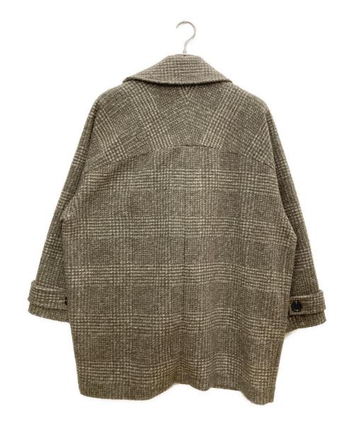 Spick and Span（スピック＆スパン）Spick and Span (スピックアンドスパン) Wスライバーチェックハーフコート ブラウン サイズ:36の古着・服飾アイテム