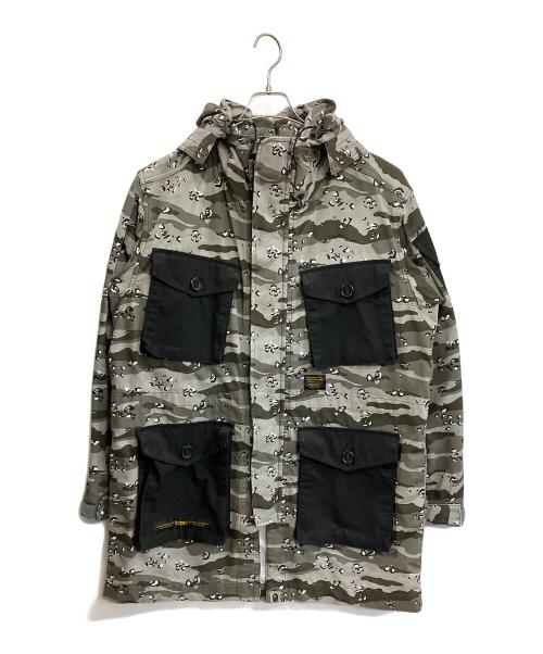 A BATHING APE（アベイシングエイプ）A BATHING APE (アベイシングエイプ) CAMO MILITARY JACKET グレー サイズ:Lの古着・服飾アイテム