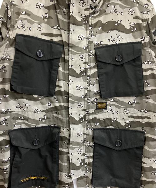 A BATHING APE（アベイシングエイプ）A BATHING APE (アベイシングエイプ) CAMO MILITARY JACKET グレー サイズ:Lの古着・服飾アイテム
