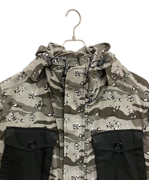 A BATHING APE（アベイシングエイプ）A BATHING APE (アベイシングエイプ) CAMO MILITARY JACKET グレー サイズ:Lの古着・服飾アイテム