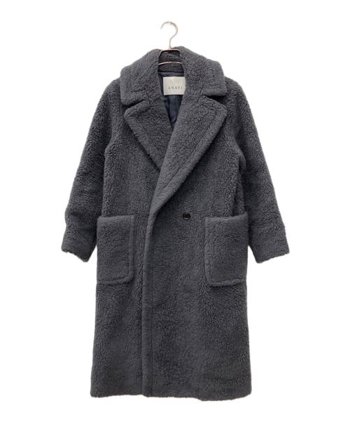 ANAYI（アナイ）ANAYI (アナイ) カーリーボアロングコート グレー サイズ:34の古着・服飾アイテム
