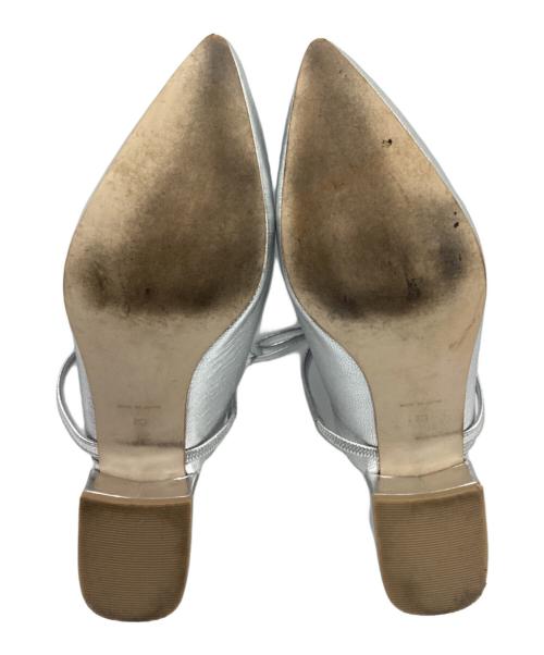 BONUM（ボナム）Bonum (ボナム) ribbon pointed mule シルバー サイズ:36の古着・服飾アイテム