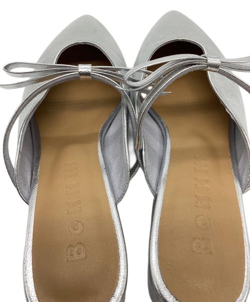 BONUM（ボナム）Bonum (ボナム) ribbon pointed mule シルバー サイズ:36の古着・服飾アイテム