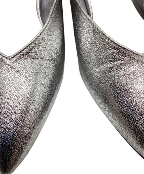 BONUM（ボナム）Bonum (ボナム) ribbon pointed mule シルバー サイズ:36の古着・服飾アイテム