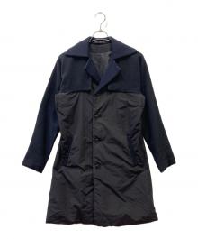 Y's（ワイズ）の古着「異素材チェスターコート」｜ブラック×ネイビー