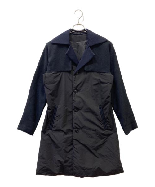 Y's（ワイズ）Y's (ワイズ) 異素材チェスターコート ブラック×ネイビー サイズ:１の古着・服飾アイテム