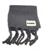 JIL SANDER+ジルサンダープラス）の古着「モヘアフリンジロゴラベルストール」｜グレー
