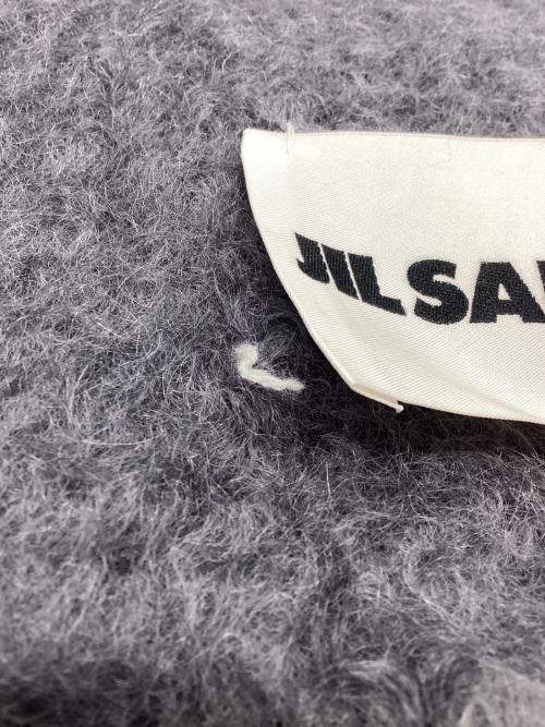JIL SANDER+（ジルサンダープラス）JIL SANDER+ (ジルサンダープラス) モヘアフリンジロゴラベルストール グレーの古着・服飾アイテム