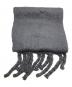 JIL SANDER+ (ジルサンダープラス) モヘアフリンジロゴラベルストール グレー：27000円