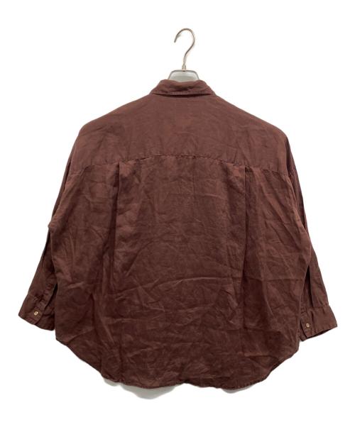 Spick and Span（スピック＆スパン）Spick and Span (スピック＆スパン) 80リネンカシュクールビッグシャツ ブラウン サイズ:Freeの古着・服飾アイテム