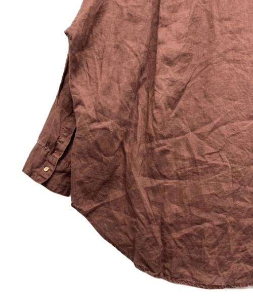 Spick and Span（スピック＆スパン）Spick and Span (スピック＆スパン) 80リネンカシュクールビッグシャツ ブラウン サイズ:Freeの古着・服飾アイテム