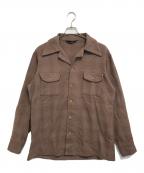 TOWN CRAFTタウンクラフト）の古着「ウールチェックシャツ」｜ブラウン