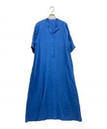 journal standard L'essage（ジャーナルスタンダード レサージュ）の古着「フレンチリネンスキッパーワンピース」｜ブルー