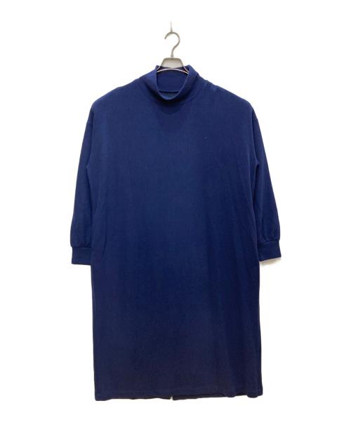 journal standard luxe（ジャーナルスタンダード ラックス）JOURNAL STANDARD LUXE (ジャーナルスタンダード ラックス) リバージャージ ハイネックワンピース ネイビー サイズ:FREEの古着・服飾アイテム