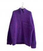 AURALEEオーラリー）の古着「MERINO WOOL BOA KNIT HALF ZIP P/O」｜パープル