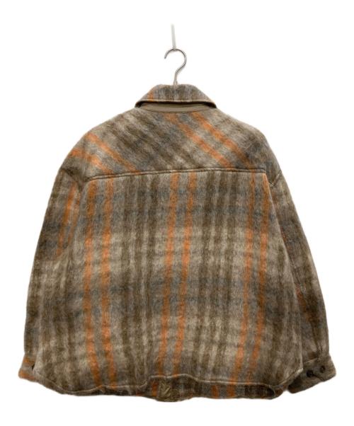 is-ness（イズネス）is-ness (イズネス) CPO SHIRT JACKET ベージュ×オレンジ サイズ:Mの古着・服飾アイテム