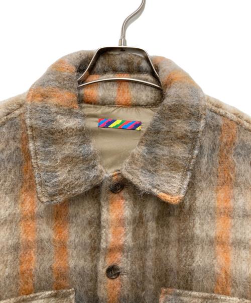 is-ness（イズネス）is-ness (イズネス) CPO SHIRT JACKET ベージュ×オレンジ サイズ:Mの古着・服飾アイテム