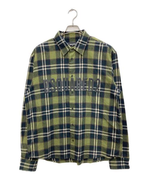 DSQUARED2（ディースクエアード）DSQUARED2 (ディースクエアード) Checked Shirt グリーン×ブラック サイズ:50の古着・服飾アイテム