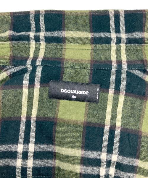 DSQUARED2（ディースクエアード）DSQUARED2 (ディースクエアード) Checked Shirt グリーン×ブラック サイズ:50の古着・服飾アイテム