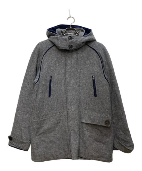 HUNTING WORLD（ハンティングワールド）HUNTING WORLD (ハンティングワールド) ヘリンボーン中綿コート グレー サイズ:52の古着・服飾アイテム