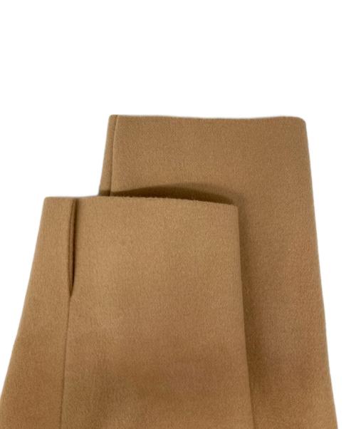 23区（ニジュウサンク）23区 (ニジュウサンク) ウールカシミヤビーバーノーカラーコート キャメル サイズ:40の古着・服飾アイテム