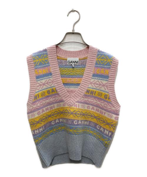 GANNI（ガニー）Ganni (ガニー) ニットベスト マルチカラー サイズ:XSの古着・服飾アイテム