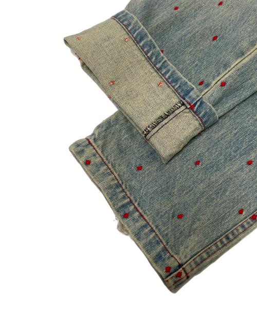 UNDERCOVER（アンダーカバー）UNDERCOVER (アンダーカバー) ダイヤ刺繍デニムパンツ ブルー サイズ:Sの古着・服飾アイテム