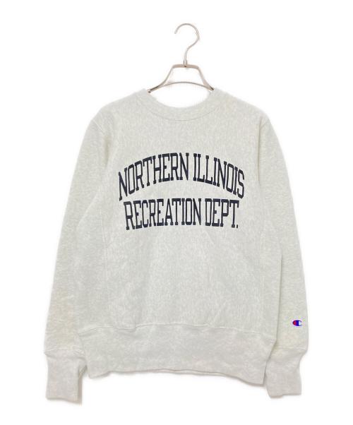 Champion REVERSE WEAVE（チャンピオン リバース ウィーブ）Champion REVERSE WEAVE (チャンピオン リバース ウィーブ) 11.5oz  カレッジプリント スウェットシャツ グレー サイズ:Mの古着・服飾アイテム