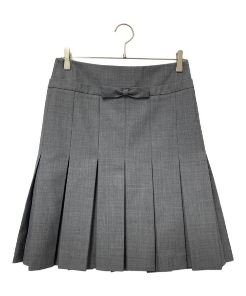 SHUSHU/TONG（シュシュトング）SHUSHU/TONG (シュシュトング) Bow Waist Pleated Skirt グレー サイズ:8の古着・服飾アイテム