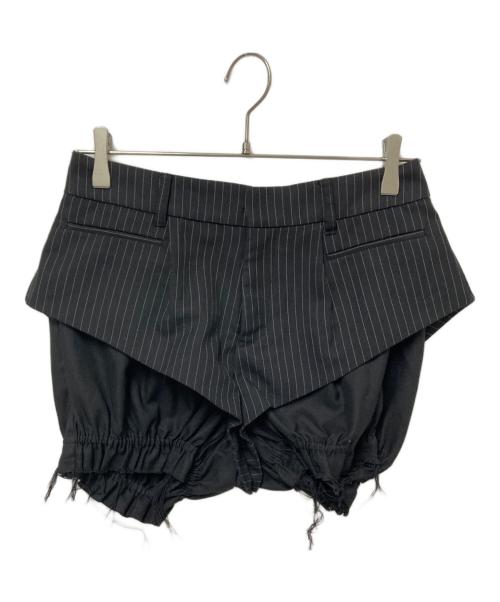 POOLDE（プールデ）POOLDE (プールデ) Sinatra Stripe Puffy Shorts ブラック サイズ:Sの古着・服飾アイテム