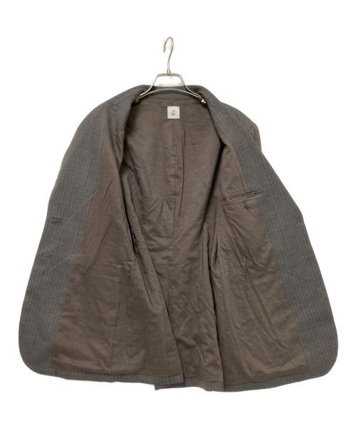 6(ROKU) BEAUTY&YOUTH（ロク ビューティーアンドユース）6(ROKU) BEAUTY&YOUTH (ロク ビューティーアンドユース) ストライプジャケット ブラウン サイズ:36の古着・服飾アイテム