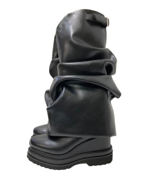 POOLDE（プールデ）POOLDE (プールデ) Melted Wedge Boots ブラック サイズ:38の古着・服飾アイテム