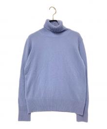 ALPHA STUDIO（アルファスタジオ）の古着「カシミヤハイネックニット」｜ブルー
