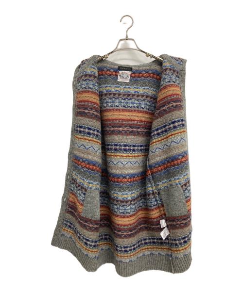 DAMA collection（ダーマコレクション）DAMA collection (ダーマコレクション) JAMIESON’S (ジャミーソンズ) ノルディック柄ロングカーディガン グレー サイズ:3の古着・服飾アイテム