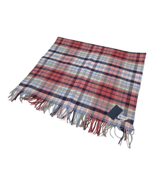 JOHNSTONS OF ELGIN（ジョンストンズオブエルガン）JOHNSTONS OF ELGIN (ジョンストンズオブエルガン) チェックカシミヤストール レッド×グレー サイズ:下記参照 未使用品の古着・服飾アイテム